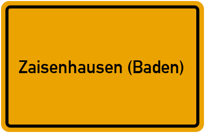 Ortsschild von Gemeinde Zaisenhausen (Baden) in Baden-Württemberg