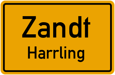 Ortsschild Zandt Harrling