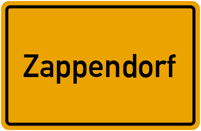 Ortsschild von Gemeinde Zappendorf in Sachsen-Anhalt