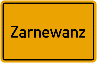 Ortsschild von Zarnewanz in Mecklenburg-Vorpommern