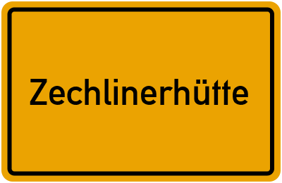 Ortsschild von Zechlinerhütte in Brandenburg