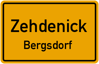 Straßenverzeichnis Zehdenick Bergsdorf