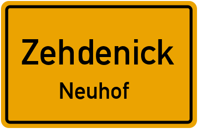 Straßenverzeichnis Zehdenick Neuhof