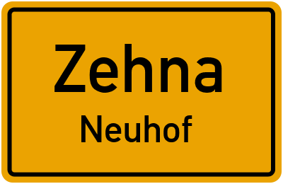 Straßenverzeichnis Zehna Neuhof