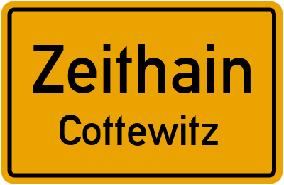 Ortsschild Zeithain Cottewitz