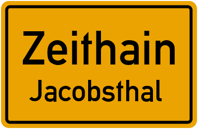 Ortsschild Zeithain Jacobsthal