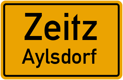 Straßenverzeichnis Zeitz Aylsdorf