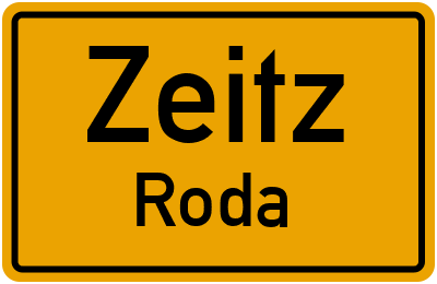 Straßenverzeichnis Zeitz Roda