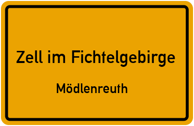 Straßenverzeichnis Zell im Fichtelgebirge Mödlenreuth