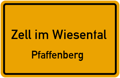 Straßenverzeichnis Zell im Wiesental Pfaffenberg