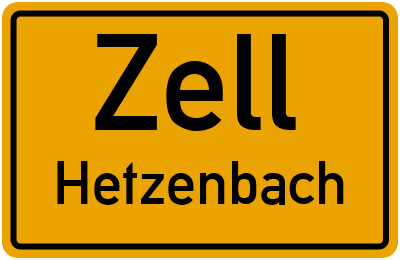 Ortsschild Zell Hetzenbach