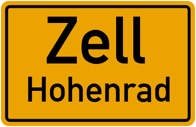 Ortsschild Zell Hohenrad