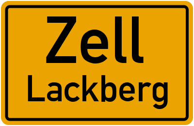 Ortsschild Zell Lackberg