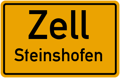 Ortsschild Zell Steinshofen