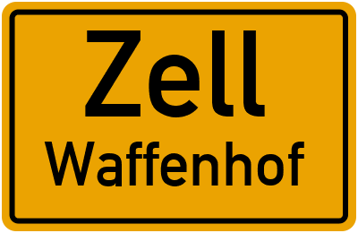 Ortsschild Zell Waffenhof