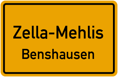 Straßenverzeichnis Zella-Mehlis Benshausen