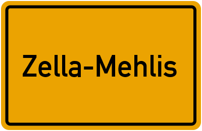 Ortsschild von Stadt Zella-Mehlis in Thüringen