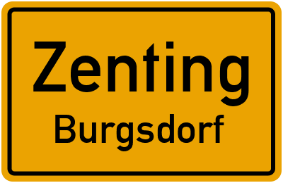 Ortsschild Zenting Burgsdorf