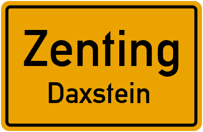 Ortsschild Zenting Daxstein