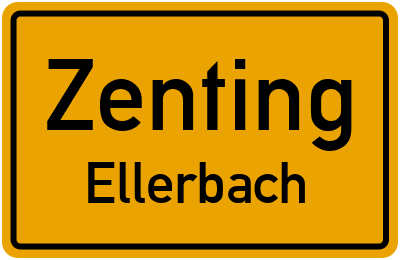 Ortsschild Zenting Ellerbach