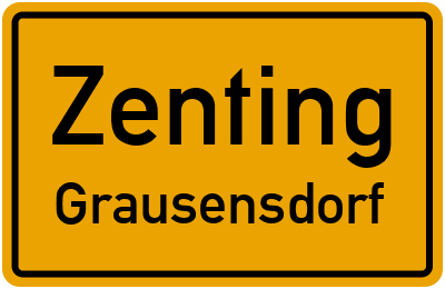 Ortsschild Zenting Grausensdorf