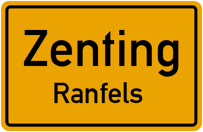 Ortsschild Zenting Ranfels