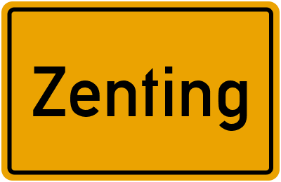 Ortsschild von Gemeinde Zenting in Bayern