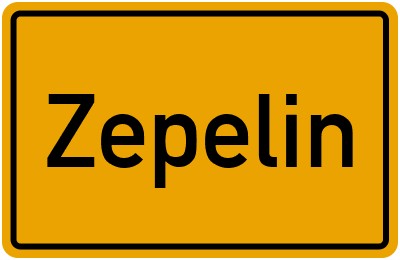 Ortsschild von Zepelin in Mecklenburg-Vorpommern