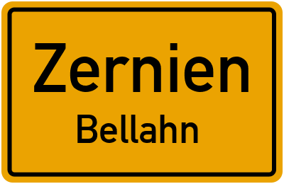 Ortsschild Zernien Bellahn