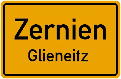 Ortsschild Zernien Glieneitz