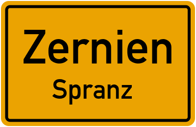 Straßenverzeichnis Zernien Spranz