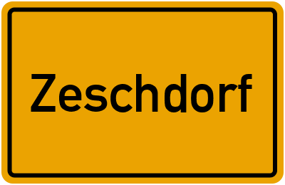 Ortsschild von Gemeinde Zeschdorf in Brandenburg