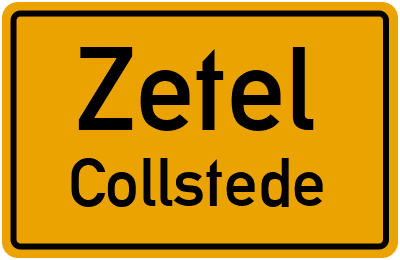 Ortsschild Zetel Collstede