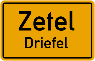 Ortsschild Zetel Driefel