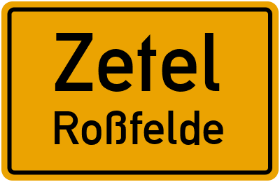 Straßenverzeichnis Zetel Roßfelde