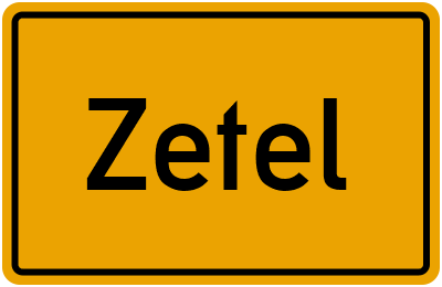 Ortsschild von Gemeinde Zetel in Niedersachsen