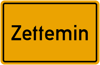 Ortsschild von Zettemin in Mecklenburg-Vorpommern