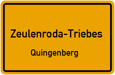 Straßenverzeichnis Zeulenroda-Triebes Quingenberg