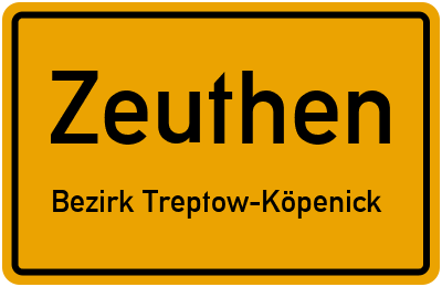 Straßenverzeichnis Zeuthen Bezirk Treptow-Köpenick