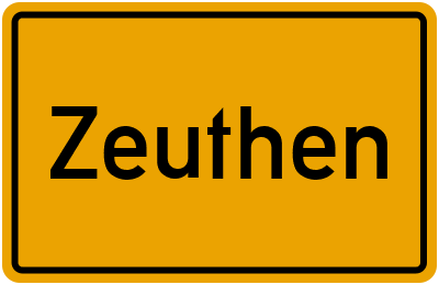 Ortsschild von Gemeinde Zeuthen in Brandenburg