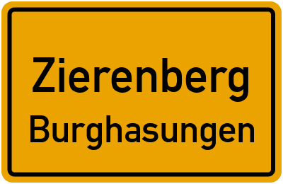 Ortsschild Zierenberg Burghasungen