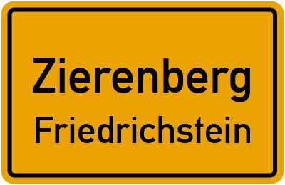 Ortsschild Zierenberg Friedrichstein