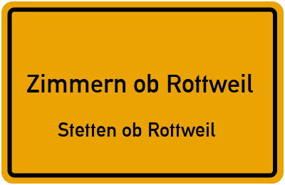 Straßenverzeichnis Zimmern ob Rottweil Stetten ob Rottweil