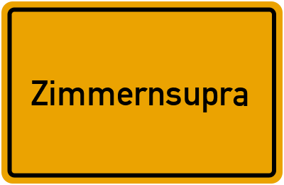 Ortsschild von Gemeinde Zimmernsupra in Thüringen