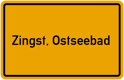 Ortsschild von Zingst, Ostseebad in Mecklenburg-Vorpommern