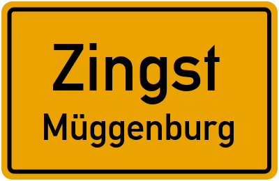 Ortsschild Zingst Müggenburg