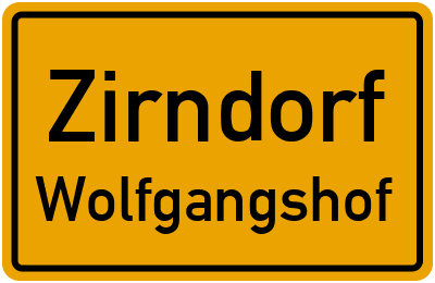 Ortsschild Zirndorf Wolfgangshof