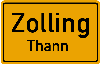 Straßenverzeichnis Zolling Thann