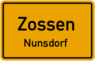 Ortsschild Zossen Nunsdorf