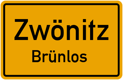 Ortsschild Zwönitz Brünlos